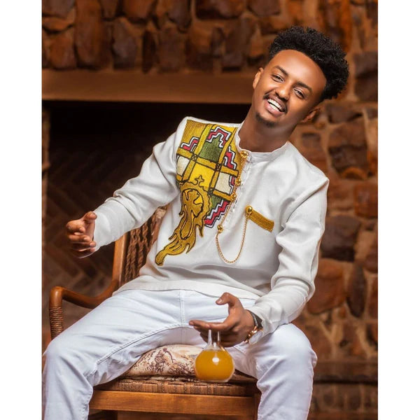 modern habesha dress for men Ethiopian cultural men's clothing