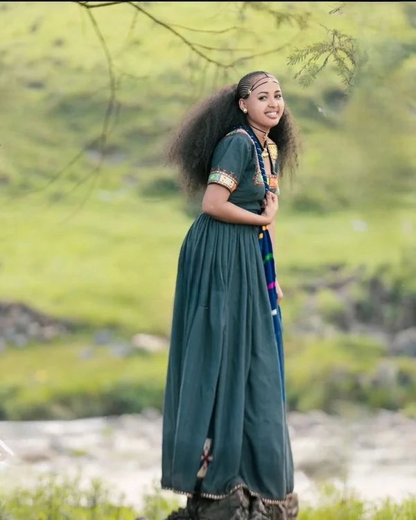 Elegant Dark Habesha Dress: Cultural Ethiopian Traditional Habesha Kem Habesha gebya Elegant Dark Habesha Dress: Cultural Ethiopian Traditional Habesha Kem Habesha gebya