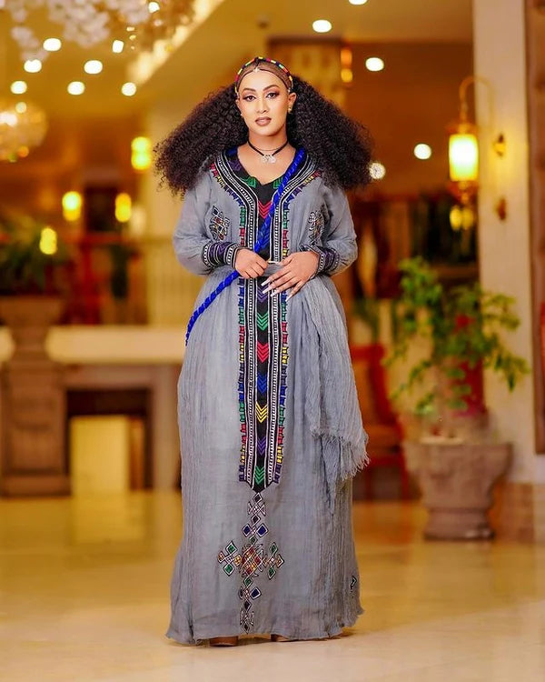 Elegant Ethiopian Traditional Dress Green Ashenda Dress Habesha gebya Elegant Ethiopian Traditional Dress Green Ashenda Dress Habesha gebya